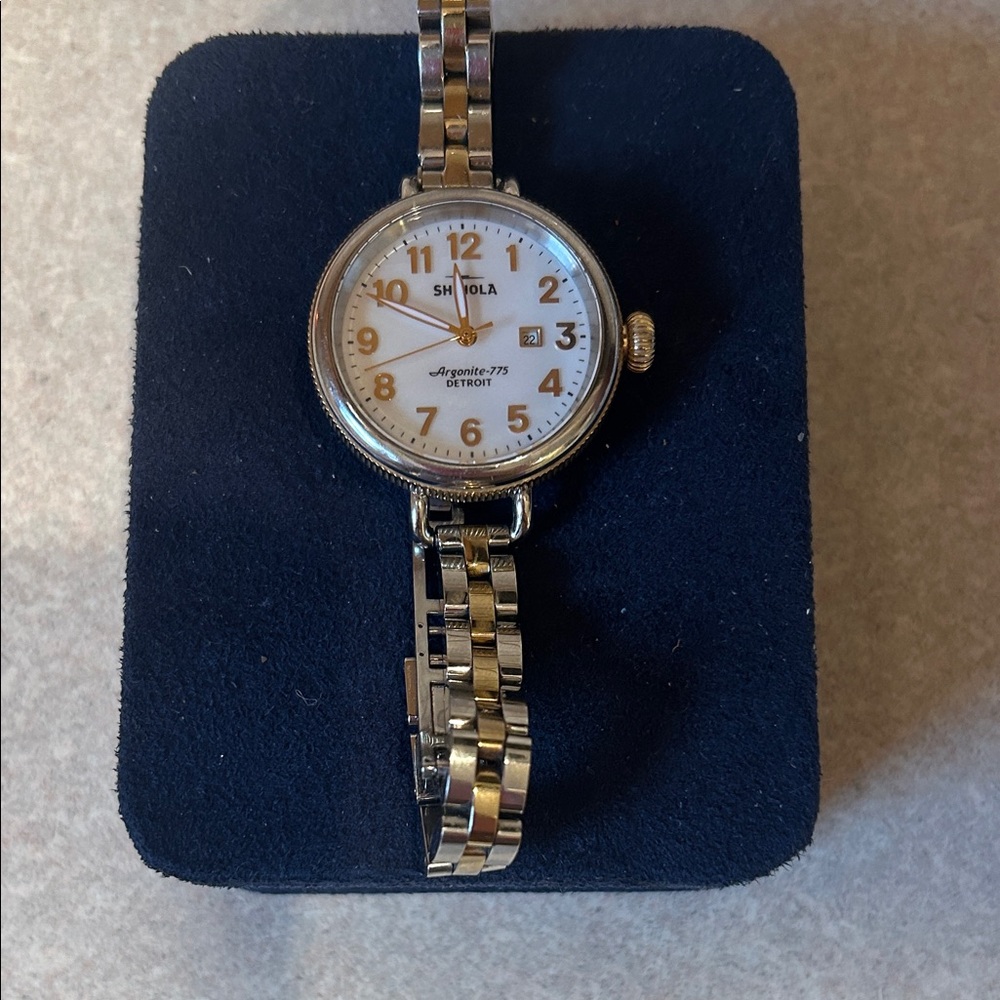 Shinola BIRDY Two-Tone Watch with Mother of Pearl Dial